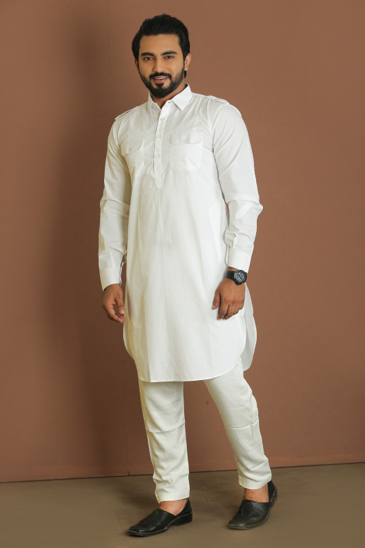 Whait Color Stylish Men's Kabli set