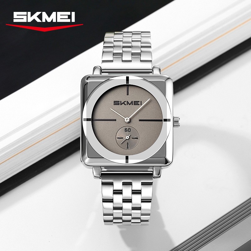Skmei 2413 Silver New Square Men Gold Quartz Watches