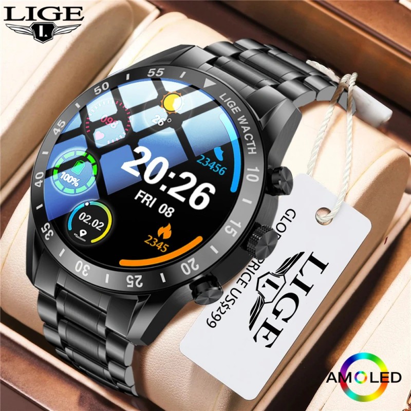 LIGE BW0321 Smart Watch For Men Bluetooth Call Men's Watches Sports Fitness Wristbands Smartwatch Android iOS watch
