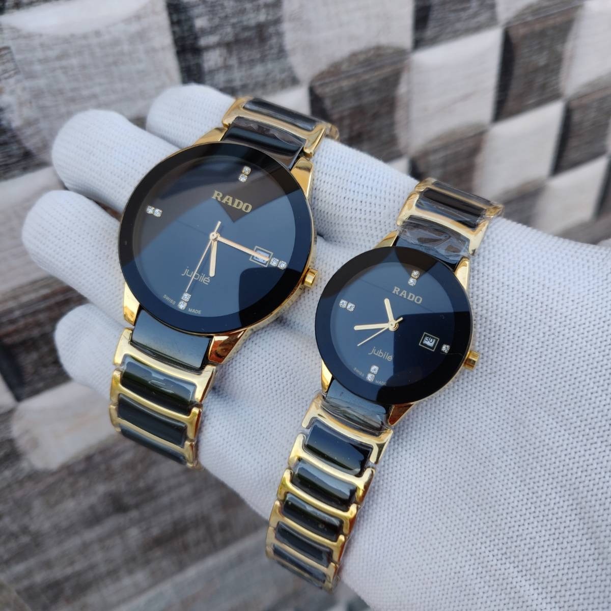 Rado Jublie Black & Gold Couple Watches